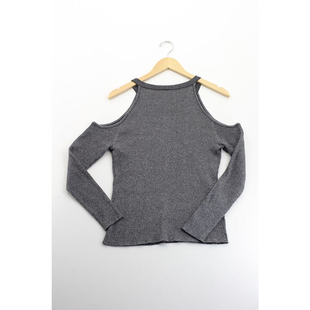 H&M Divided gray ribbed cold shoulder sweater womens large boho causal normcore‎ - Picture 3 of 5